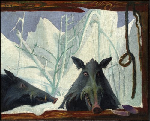 Wild Boar - Gottfried Göbel (Vienna 1906-1975 Paris)
Oil on canvas, 47 x 57 cm, sgd. top l. Göbel
