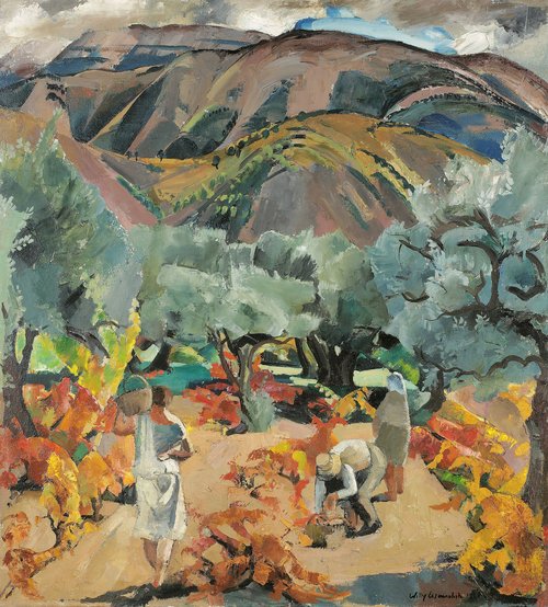 Weinlese - 1926, Öl auf Leinwand, 105x95